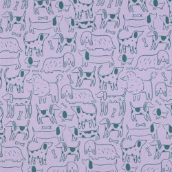 Baumwolljersey Hunde - helllila