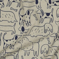 Baumwolljersey Hunde - dunkeloliv
