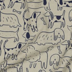 Baumwolljersey Hunde - hellloliv