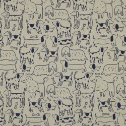 Baumwolljersey Hunde - hellloliv