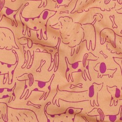 Baumwolljersey Hunde - pfirsich