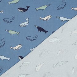 Baumwolljersey Wale - blau
