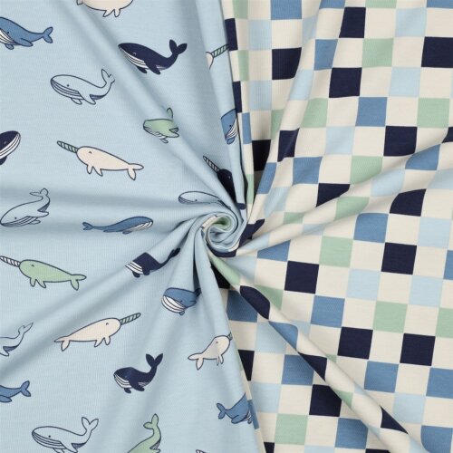 Baumwolljersey Wale - hellblau