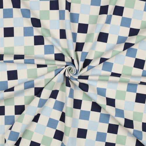 Baumwolljersey Wale - blau  / GREEN