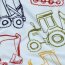 French Terry WORK Fahrzeuge - hellblau