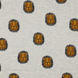 Wintersweat Löwenköpfe  - creme meliert