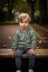 Wintersweat Löwenköpfe  - creme meliert