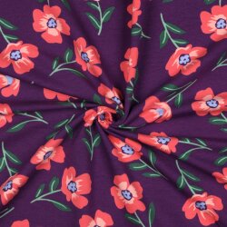 Ganzjahressweat Soft Blumen - BORDEAUX