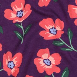 Ganzjahressweat Soft Blumen - BORDEAUX