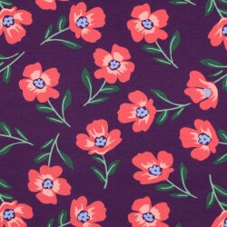 Ganzjahressweat Soft Blumen - BORDEAUX