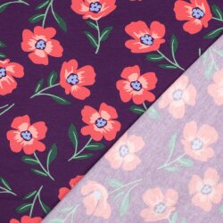 Ganzjahressweat Soft Blumen - BORDEAUX