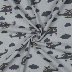 Musselin Hubschrauber - altweiß/schattenblau