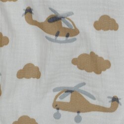 Musselin HELICOPTERS - altweiss