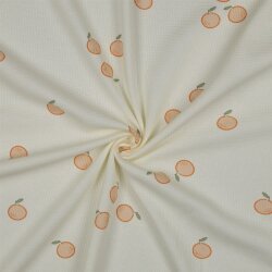 Waffelpiqué Jersey ORANGES - creme