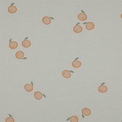 Waffelpiqué Jersey ORANGES - creme