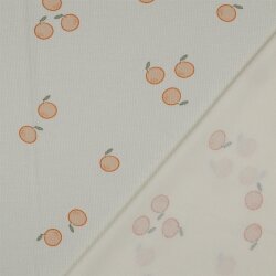 Waffelpiqué Jersey ORANGES - creme