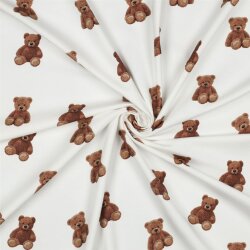 Baumwolljersey Organic Digital Teddy Bär - creme