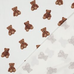 Baumwolljersey Organic Digital Teddy Bär - creme