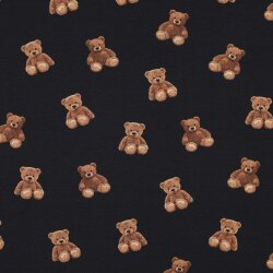 Baumwolljersey Organic Digital Teddy Bär - dunkelblau