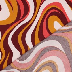 Baumwollsatin Farbstreifen - weinrot