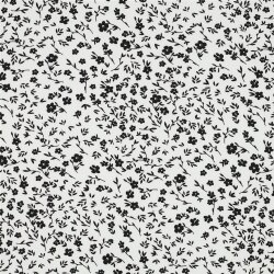 Polyesterjersey Blumen - weiß