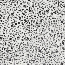 Polyesterjersey Blumen - weiß