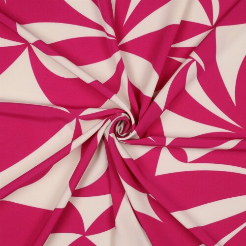 Polyesterjersey GEOMETRIC - fuchsia