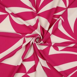 Polyesterjersey GEOMETRIC - fuchsia