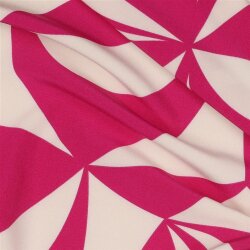 Polyesterjersey GEOMETRIC - fuchsia