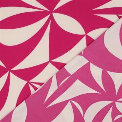 Polyesterjersey GEOMETRIC - fuchsia