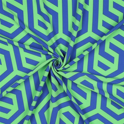 Polyesterjersey GEOMETRIC - kobaltblau