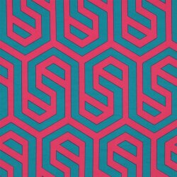 Polyesterjersey GEOMETRIC - fuchsia