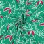 Polyesterjersey Blumen - grün