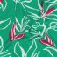 Polyesterjersey Blumen - grün