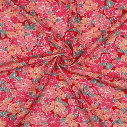 Viskosestoff Digital Blumen - FUCHSIA