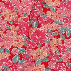 Viskosestoff Digital Blumen - FUCHSIA