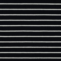 Stretchfrottee Gestreift - dunkelblau/creme
