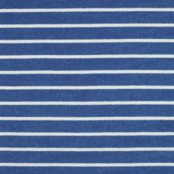 Stretchfrottee Gestreift - blau/creme