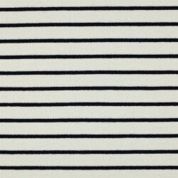 Stretchfrottee Gestreift - creme/dunkelblau