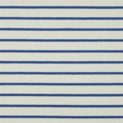 Stretchfrottee Gestreift - creme/blau