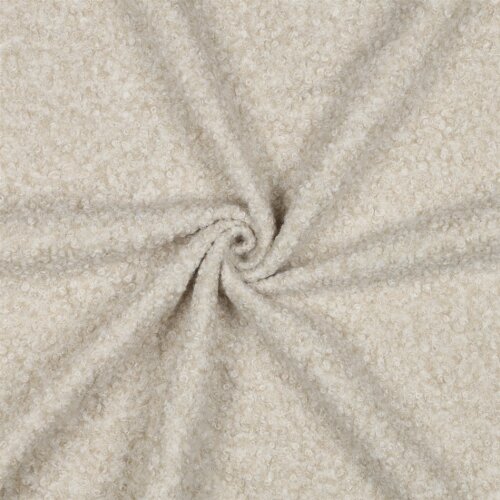 Bouclé Mantelstoff Uni *Vera* - hellbeige meliert