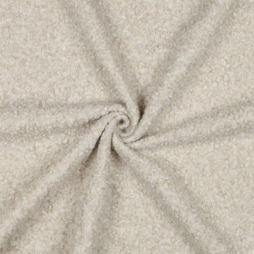 Bouclé Mantelstoff Uni *Vera* - hellbeige meliert