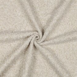 Bouclé Mantelstoff Uni *Vera* - hellbeige meliert