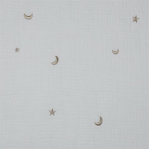 Musselin Bestickt STARS - creme