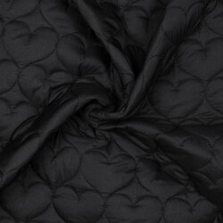 Steppstoff Herzen - schwarz