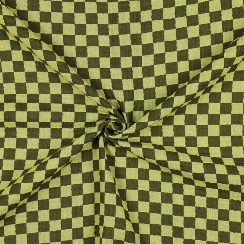 Musselin Doppelseitig Kariert - grün
