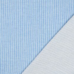 Musselin Gestreift - hellblau