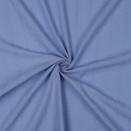 Baumwoll Voile Bestickt Streifen - lavendelblau