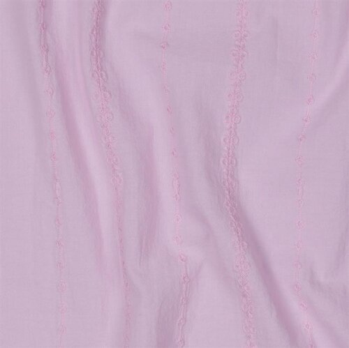 Baumwoll Voile Bestickt STRIPES - LILAC