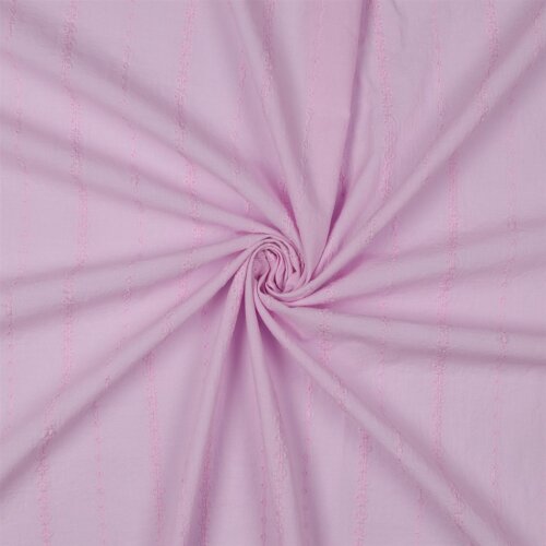 Baumwollvoile Bestickt STRIPES - LILAC